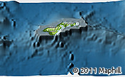 Physical 3D Map of American Samoa, darken
