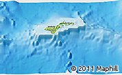 Physical 3D Map of American Samoa, political shades outside, shaded relief sea