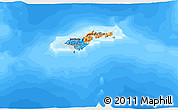 Political 3D Map of American Samoa, semi-desaturated, land only