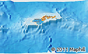 Political 3D Map of American Samoa, shaded relief outside, bathymetry sea