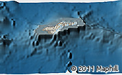 Shaded Relief 3D Map of American Samoa, darken