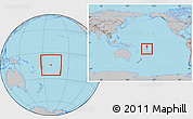 Gray Location Map of American Samoa, within the entire continent