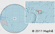 Gray Location Map of American Samoa, hill shading outside