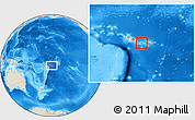 Satellite Location Map of American Samoa, shaded relief outside