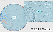 Shaded Relief Location Map of American Samoa, gray outside, hill shading