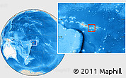 Shaded Relief Location Map of American Samoa, highlighted continent