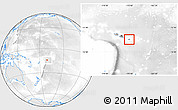 Shaded Relief Location Map of American Samoa, lighten, desaturated