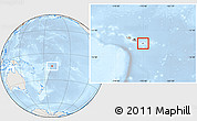 Shaded Relief Location Map of American Samoa, lighten