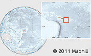 Shaded Relief Location Map of American Samoa, lighten, semi-desaturated