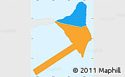 Political Simple Map of Olosega, single color outside