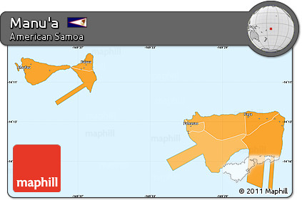 Political Shades Simple Map of Manu'a
