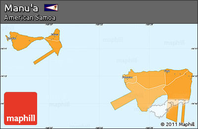 Political Shades Simple Map of Manu'a