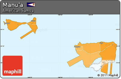 Political Shades Simple Map of Manu'a