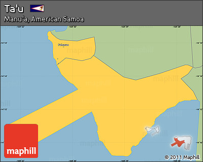 Savanna Style Simple Map of Ta'u