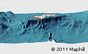 Flag Panoramic Map of American Samoa, satellite outside