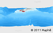 Flag Panoramic Map of American Samoa, single color outside, bathymetry sea