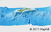 Physical Panoramic Map of American Samoa, satellite outside, shaded relief sea