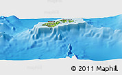 Physical Panoramic Map of American Samoa, semi-desaturated, land only