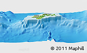 Physical Panoramic Map of American Samoa, single color outside