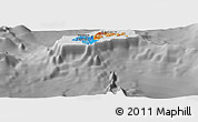 Political Panoramic Map of American Samoa, desaturated