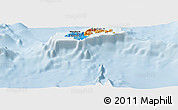 Political Panoramic Map of American Samoa, lighten
