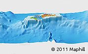 Political Panoramic Map of American Samoa, physical outside