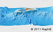 Political Panoramic Map of American Samoa, satellite outside, bathymetry sea