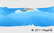 Political Panoramic Map of American Samoa, semi-desaturated, land only