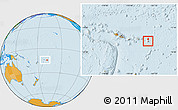 Political Location Map of Rose island, within the entire country