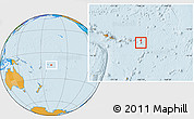 Political Location Map of Rose island, highlighted grandparent region