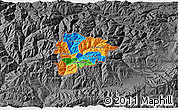 Political 3D Map of Andorra, darken, desaturated