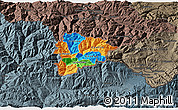 Political 3D Map of Andorra, darken, semi-desaturated