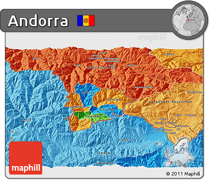 Political 3D Map of Andorra