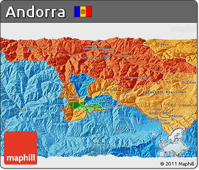 Political 3D Map of Andorra