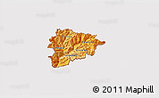 Political Shades 3D Map of Andorra, cropped outside