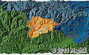 Political Shades 3D Map of Andorra, darken