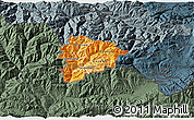 Political Shades 3D Map of Andorra, darken, semi-desaturated