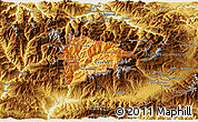 Political Shades 3D Map of Andorra, physical outside