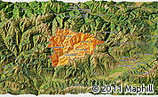 Political Shades 3D Map of Andorra, satellite outside