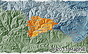 Political Shades 3D Map of Andorra, semi-desaturated