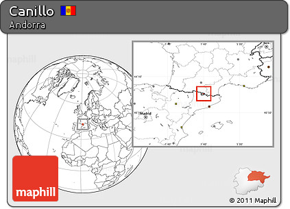 Blank Location Map of Canillo, highlighted country, within the entire country