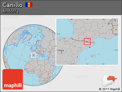 Gray Location Map of Canillo