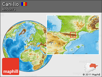 Physical Location Map of Canillo