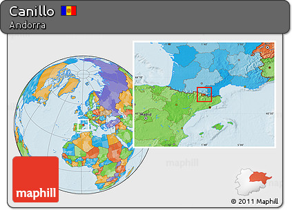 Political Location Map of Canillo