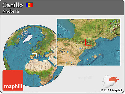Satellite Location Map of Canillo