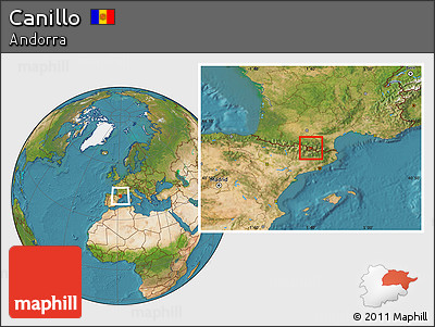 Satellite Location Map of Canillo