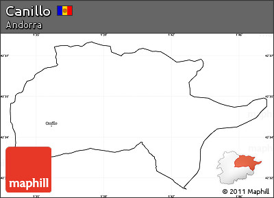 Blank Simple Map of Canillo, cropped outside