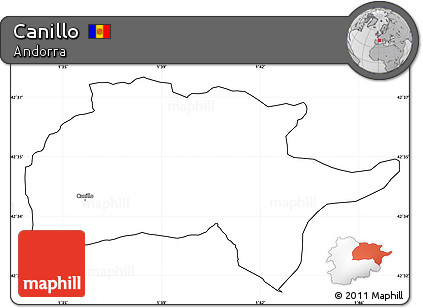 Blank Simple Map of Canillo, cropped outside