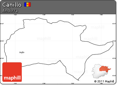 Blank Simple Map of Canillo, cropped outside