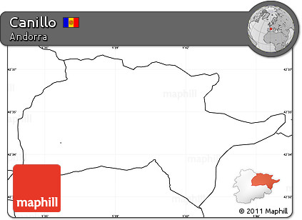 Blank Simple Map of Canillo, no labels